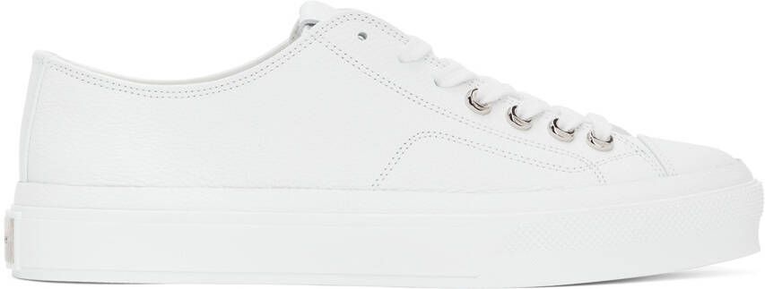 Givenchy White Leather City Sneakers - Picture 5