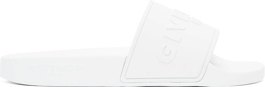 Givenchy White Logo Flat Sandals - Picture 4