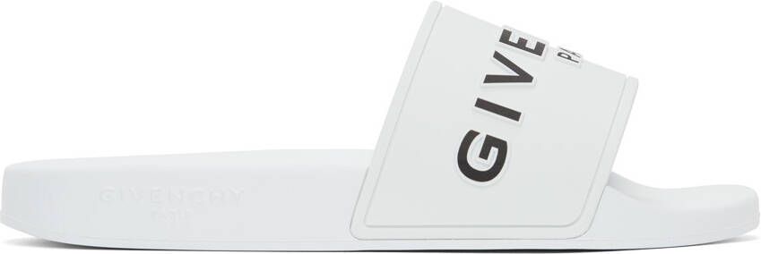 Givenchy White Logo Flat Sandals - Picture 5