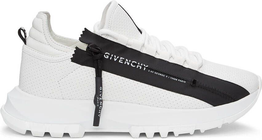 Givenchy White Perforated Leather Spectre Runner Zip Low Sneakers - Picture 3