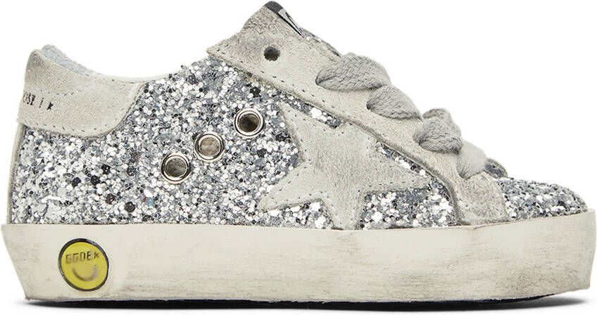 Golden Goose Baby Silver Glitter Super-Star Classic Sneakers - Picture 4
