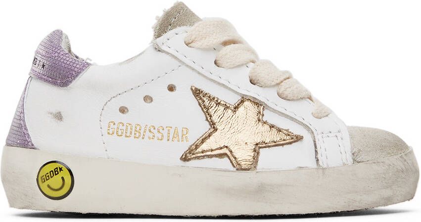 Golden Goose Baby White & Gold Superstar Classic Sneakers - Picture 4