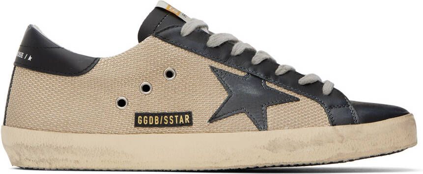 Golden Goose Beige & Black Super-Star Sneakers - Picture 4
