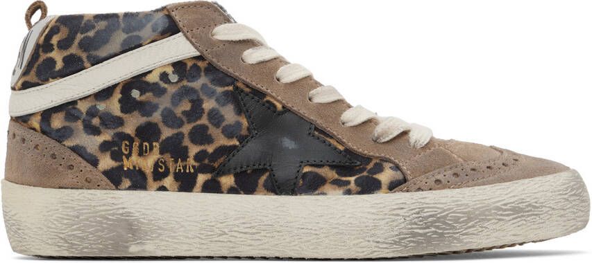 Golden Goose Brown & Black Mid Star Classic Sneakers - Picture 5