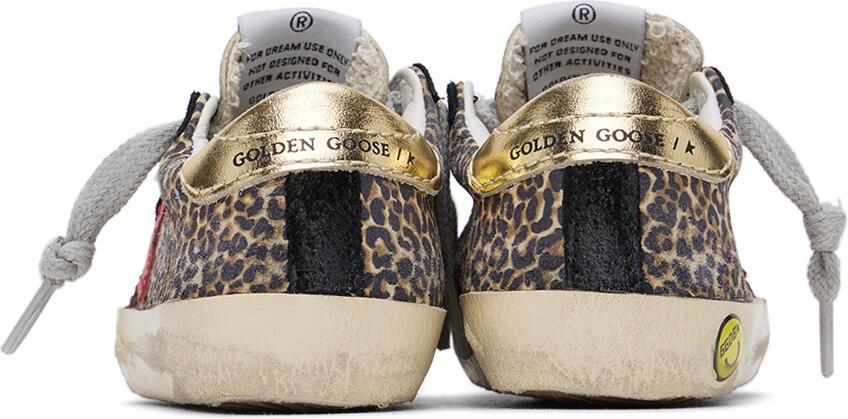 Golden Goose Baby Beige & Brown Leopard Super-Star Sneakers - Picture 3