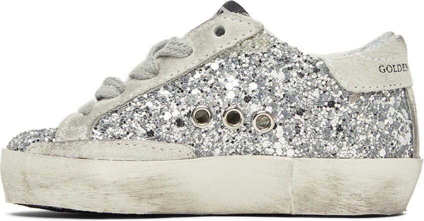 Golden Goose Baby Silver Glitter Super-Star Classic Sneakers - Picture 3