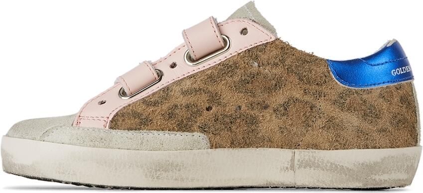 Golden Goose Baby Tan Leopard Old School Velcro Sneakers - Picture 3
