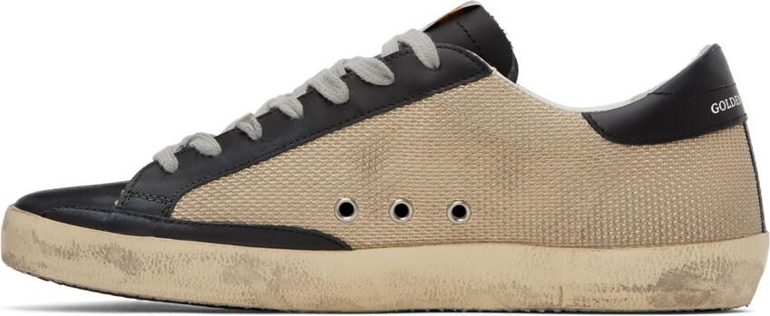 Golden Goose Beige & Black Super-Star Sneakers - Picture 3
