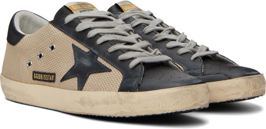 Golden Goose Beige & Black Super-Star Sneakers - Picture 2