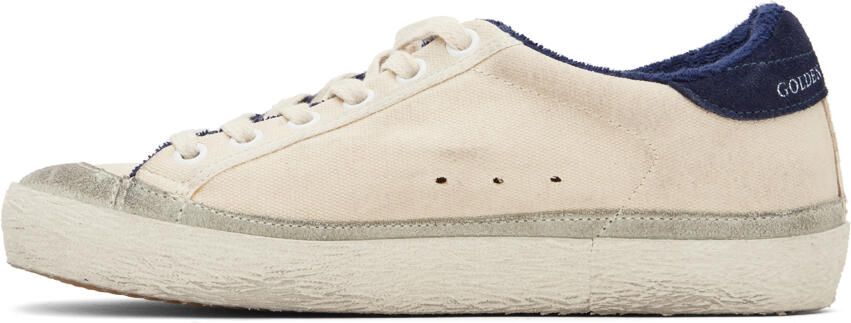Golden Goose Beige & Blue Super-Star Classic Sneakers - Picture 3