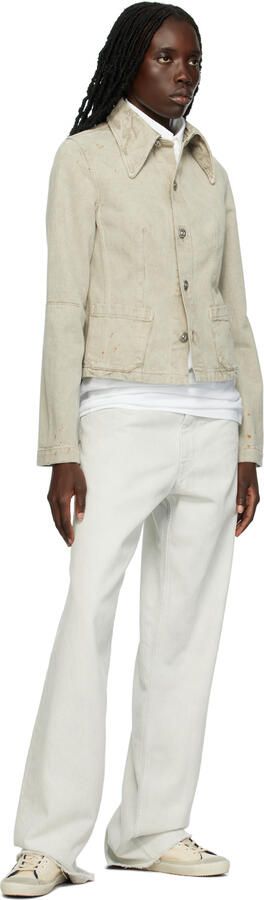 Golden Goose Beige & Blue Super-Star Classic Sneakers - Picture 4