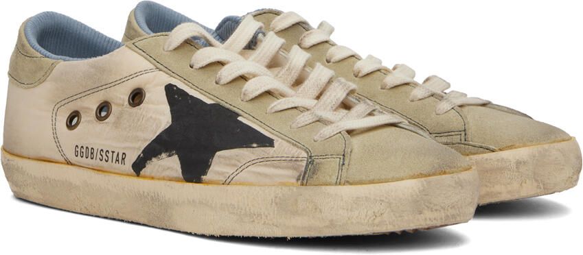Golden Goose Beige & Taupe Super-Star Sneakers - Picture 2