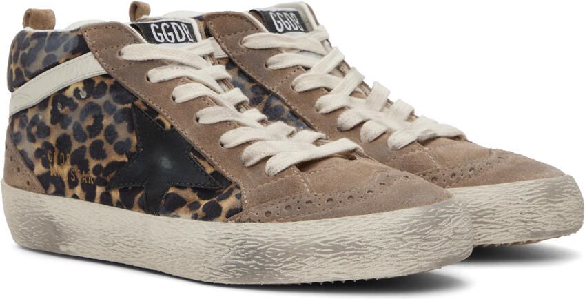 Golden Goose Brown & Black Mid Star Classic Sneakers - Picture 2