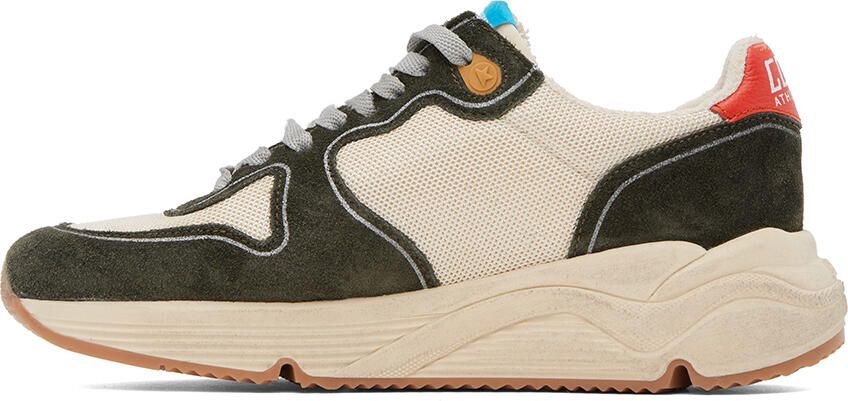 Golden Goose Gray & Beige Running Sole Sneakers - Picture 3