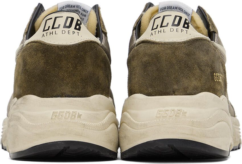 Golden Goose Khaki & Beige Running Sole Sneakers