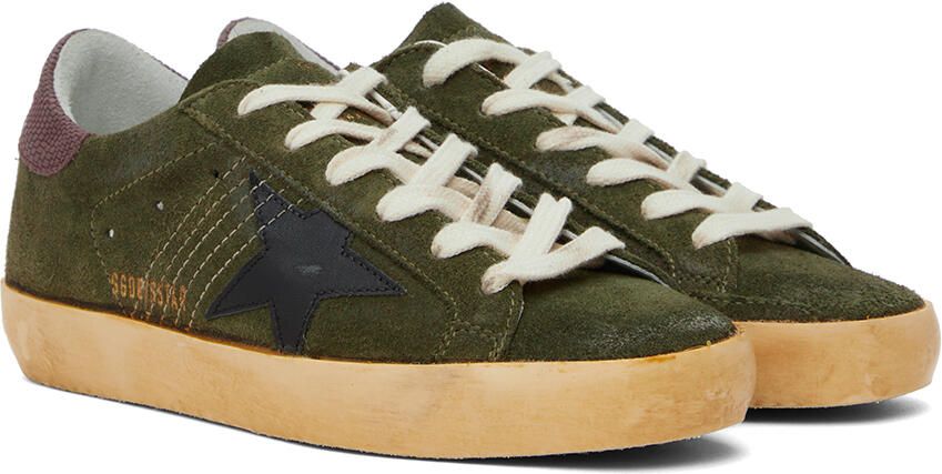 Golden Goose Khaki Super-Star Classic Low-Top Sneakers - Picture 2