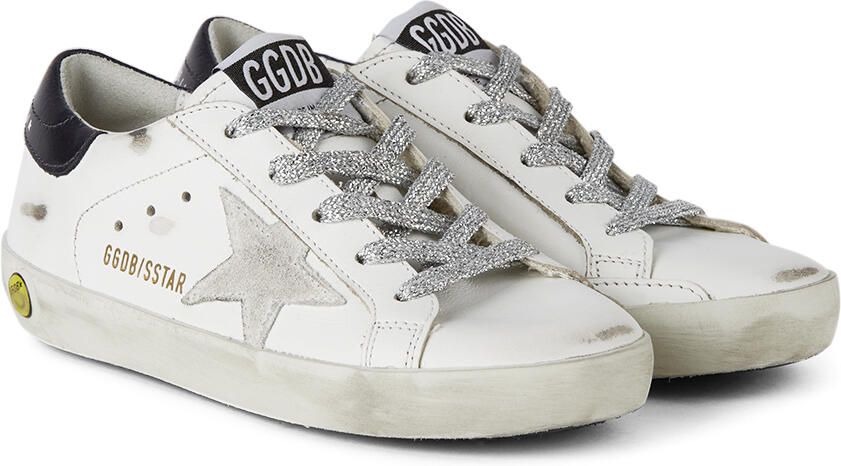 Golden Goose Kids White & Navy Super-Star Classic Sneakers - Picture 2