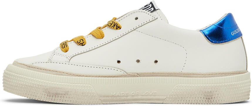 Golden Goose Kids White & Orange May Print Star Sneakers - Picture 3