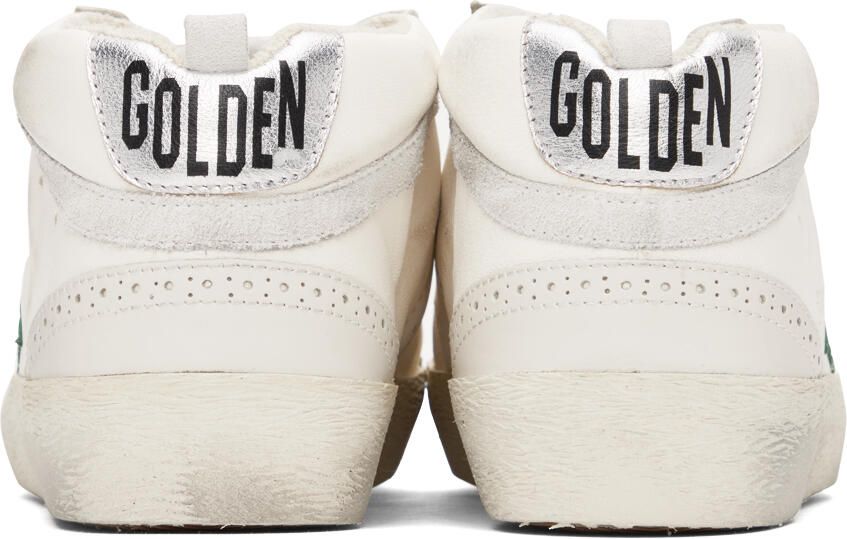 Golden Goose Off-White & Green Mid Star Sneakers