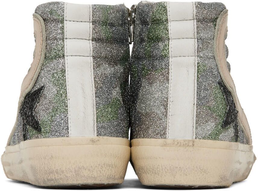 Golden Goose Silver & White Slide Classic High-Top Sneakers