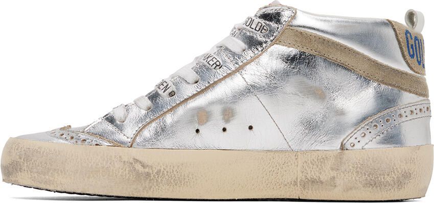 Golden Goose Silver Mid Star Sneakers - Picture 3