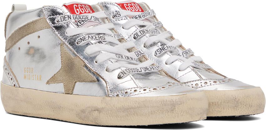 Golden Goose Silver Mid Star Sneakers - Picture 2