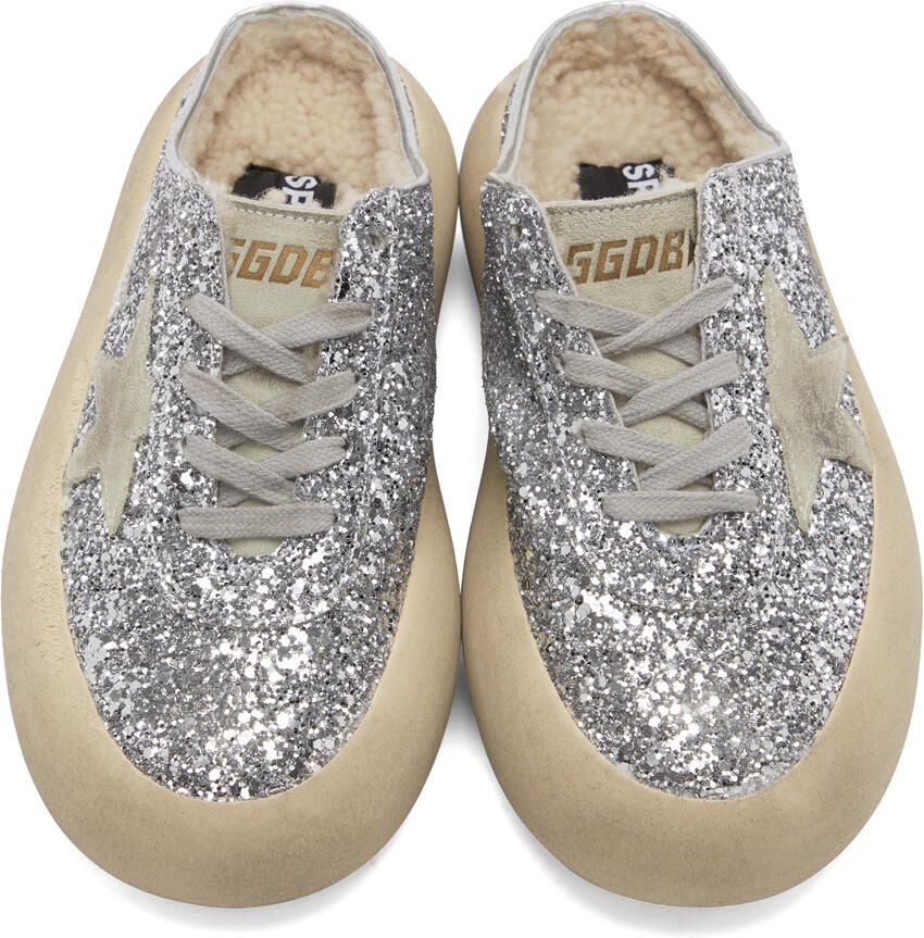 Golden Goose Silver Space-Star Sabot Sneakers