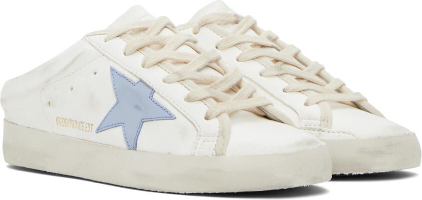 Golden Goose SSENSE Exclusive White & Blue Ball Star Sabot Sneakers - Picture 2