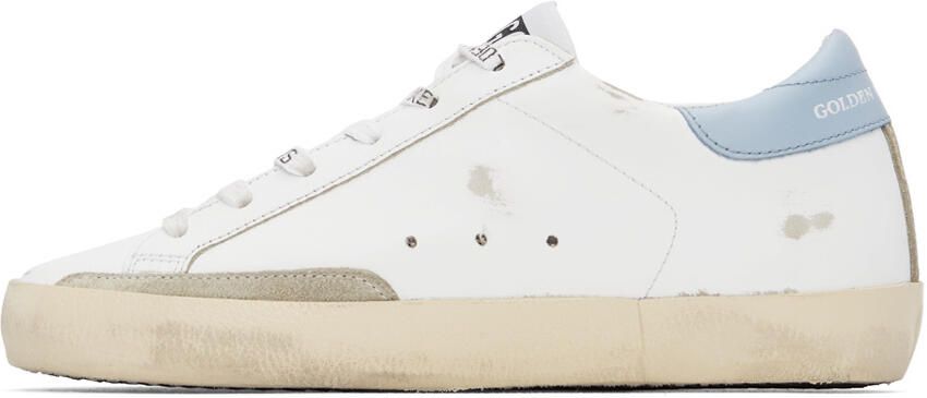 Golden Goose SSENSE Exclusive White & Blue Super-Star Classic Sneakers - Picture 4