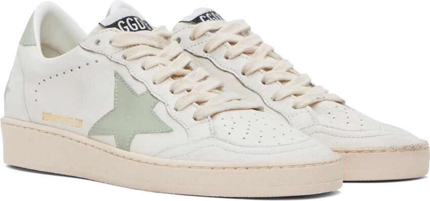 Golden Goose SSENSE Exclusive White & Green Ball Star Sneakers