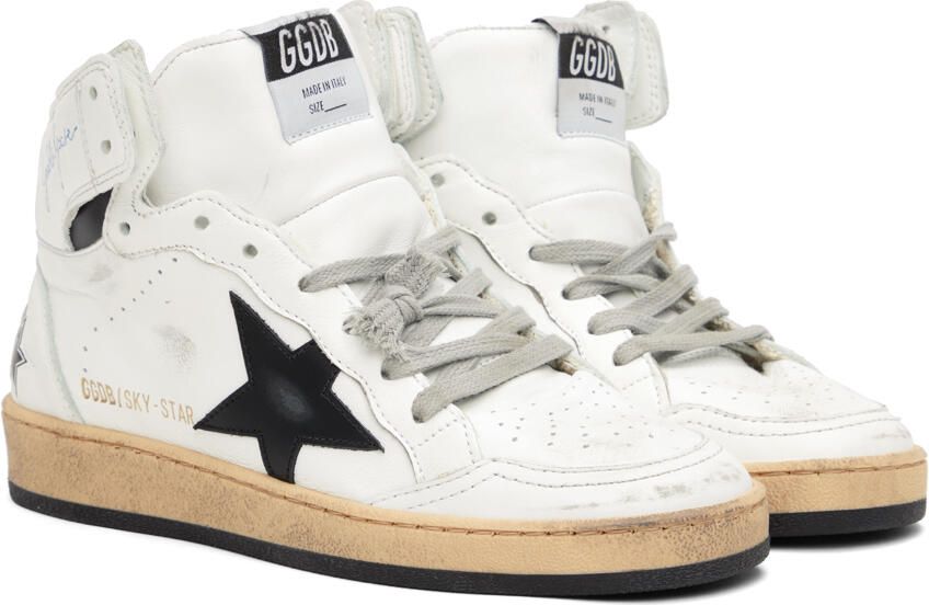 Golden Goose White & Black Sky-Star Sneakers - Picture 2