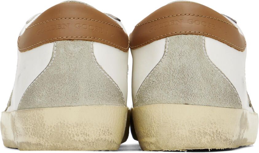 Golden Goose White & Brown Super-Star Classic Sneakers