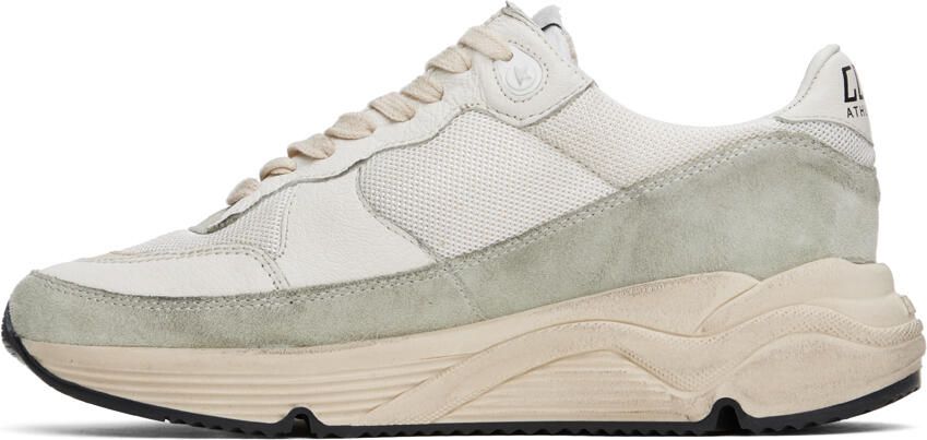 Golden Goose White & Gray Running Sole Sneakers - Picture 3