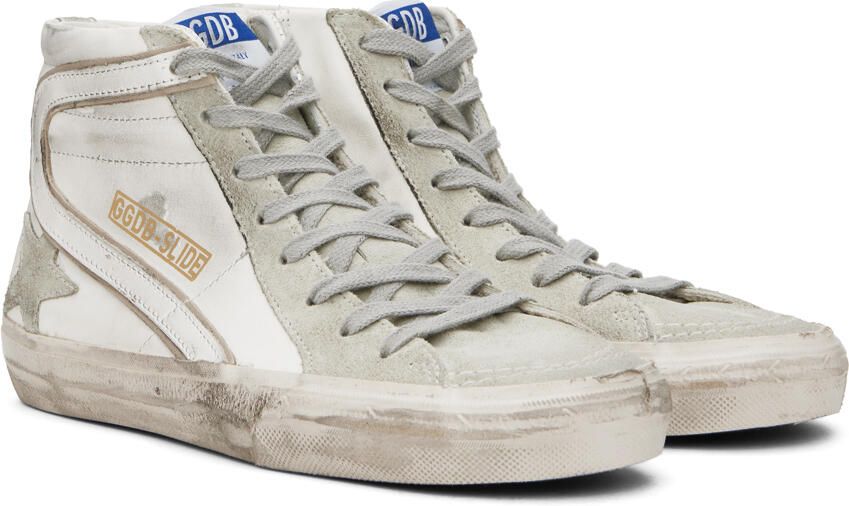 Golden Goose White & Gray Slide Sneakers