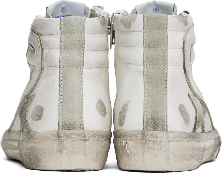 Golden Goose White & Gray Slide Sneakers