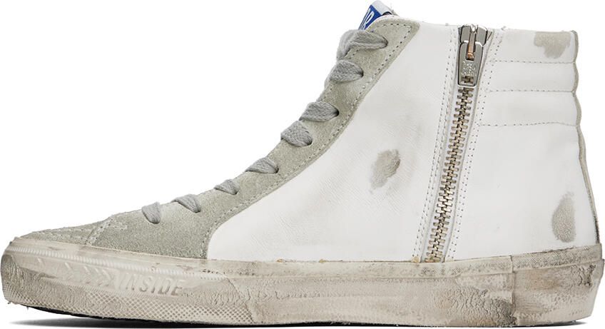 Golden Goose White & Gray Slide Sneakers - Picture 3