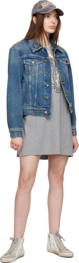 Golden Goose White & Gray Slide Sneakers - Picture 4