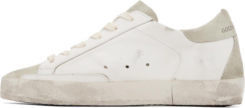 Golden Goose White & Gray Super-Star Sneakers - Picture 3