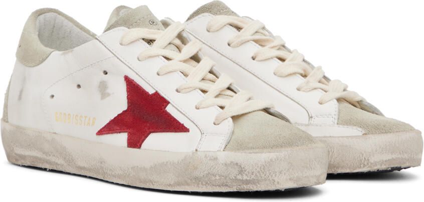 Golden Goose White & Gray Super-Star Sneakers - Picture 2