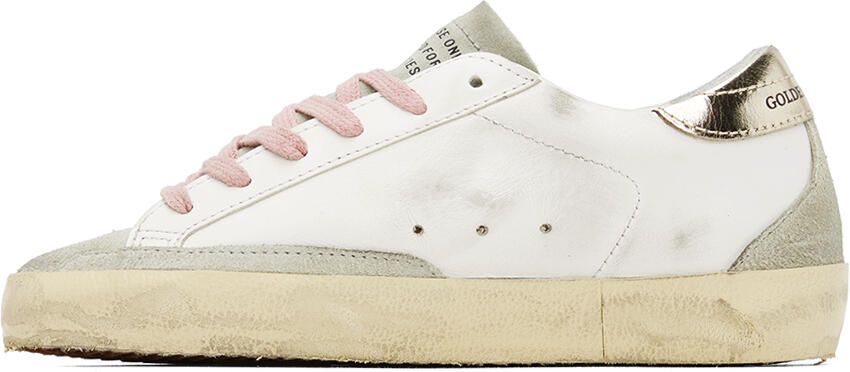 Golden Goose White & Gray Super-Star Sneakers - Picture 3