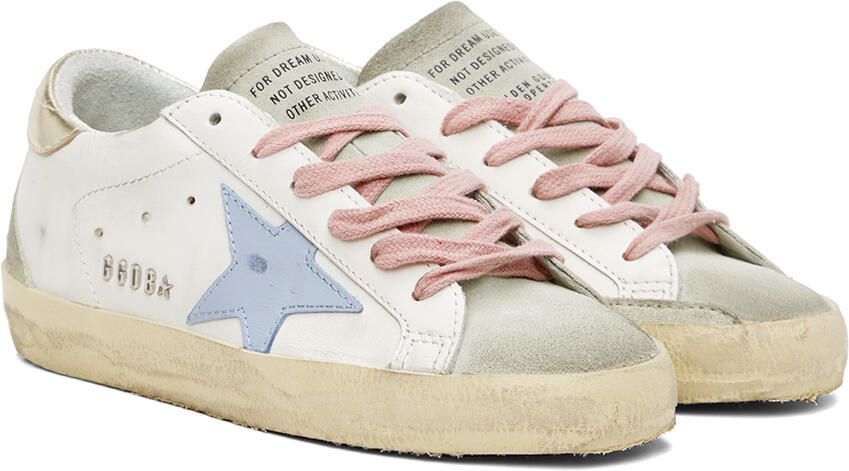 Golden Goose White & Gray Super-Star Sneakers - Picture 2
