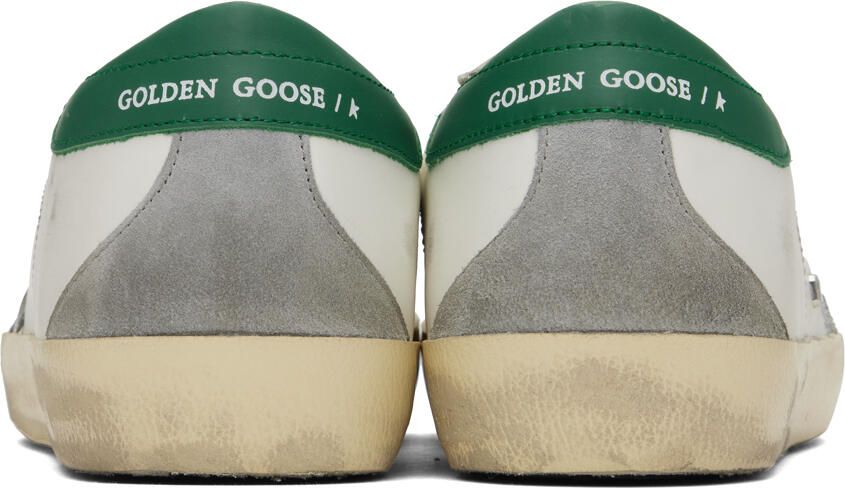 Golden Goose White & Green Super-Star Sneakers