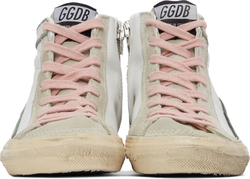 Golden Goose White & Grey Slide Sneakers - Picture 3