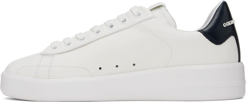 Golden Goose White & Navy Purestar Sneakers - Picture 3