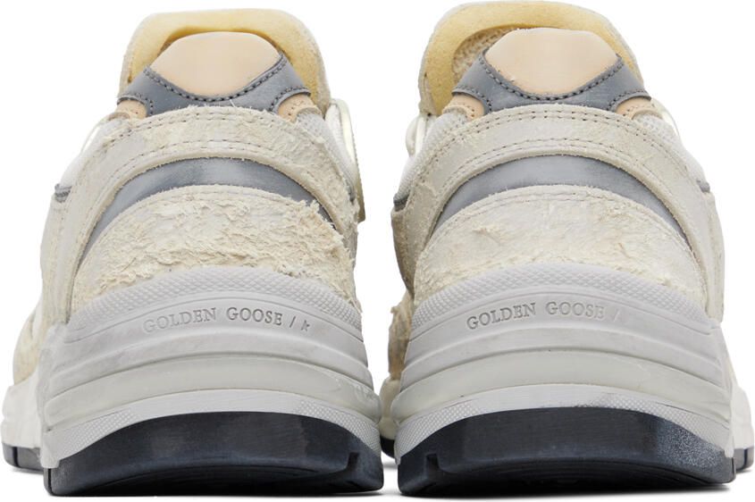 Golden Goose White & Silver Dad-Star Sneakers