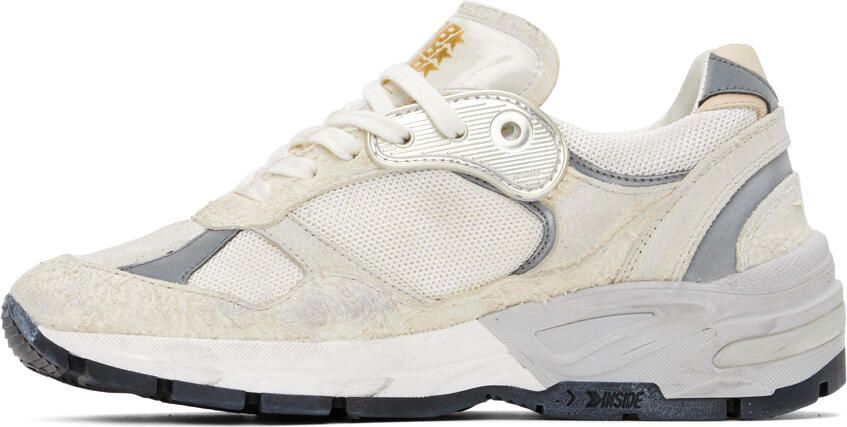 Golden Goose White & Silver Dad-Star Sneakers - Picture 3
