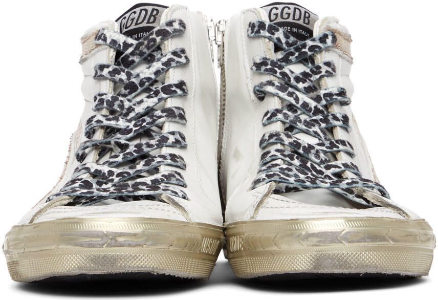 Golden Goose White Slide Leather Sneakers - Picture 3