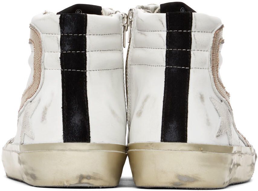 Golden Goose White Slide Leather Sneakers - Picture 2