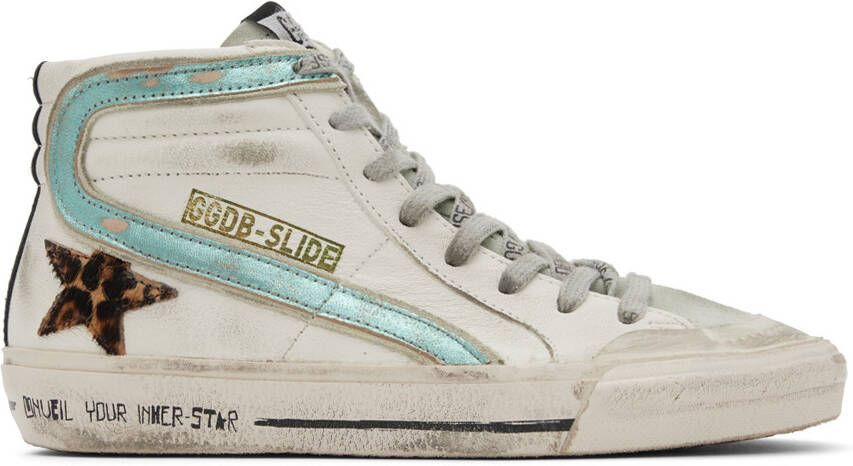 Golden Goose Gray Slide High-Top Sneakers - Picture 3