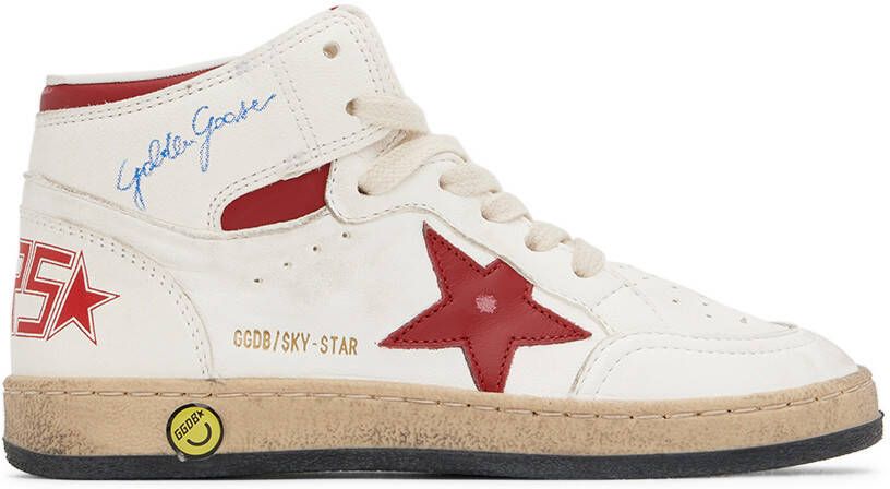 Golden Goose Kids White Sky Star Sneakers - Picture 4